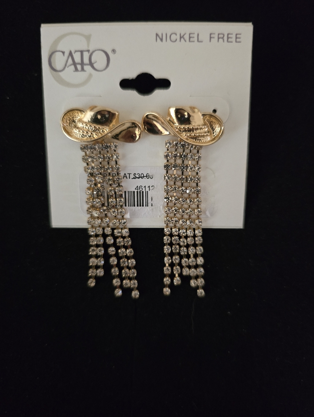 Cato Gold-Tone Crystal Cascade Earrings